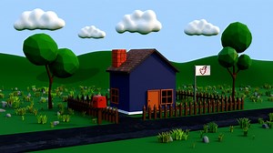 Creating a Tranquil Hut in a Valley: My First Blender Project