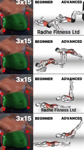 Transform Your Core: Abs Workouts from Beginner to Advanced! 🔥#core #fitness