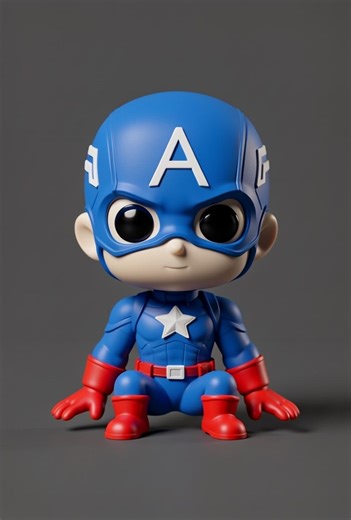Baby Captain America Cute Model | Chibi 3D Print Capitan America STL File | Digital Download for 3dprinters - Etsy