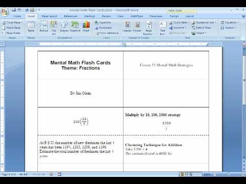Making Flash Cards using MSWord (#2 of 2)