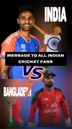 Bleed Blue for India on Instagram: "A Simple but important message to all Indian Cricket fans During ICC T20 world cup 2026🙏🙏. Jai Hind 🇮🇳. [ T20 cricket World Cup 2026, Indian cricket fans, Indian Cricket, Bangladesh Cricket Team, BCCI, ICC, India vs Bangladesh Tensions] #t20worldcup #indiancricketfans #indiancricket #bangladeshcricket #bcci"