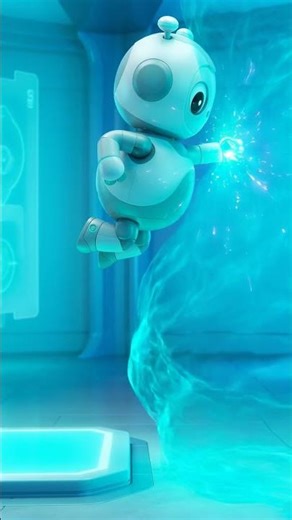 Cute Robot Training Loop - Neon Cyber Platformer Animation