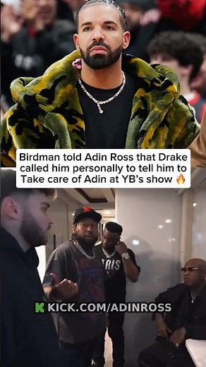 Birdman told Adin Ross that Drake called him to take care of him at YB’s show 🤯 #adinross #drake