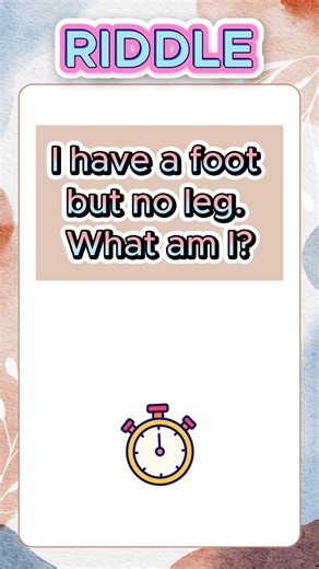 Moral Maze on Instagram: "Riddle | Riddles in English | Riddles with Answer | Logical riddles | Hard riddles | Moral Maze "I have a foot but no leg. What am I?" 📏 This clever wordplay riddle might trip you up! Comment your answer before the reveal and challenge your friends too! 🧠✨ 🎯 Answer: A ruler (or scale). ✅ Like, share & subscribe for daily riddles and fun brain teasers! 🎬 Watch the full playlist here: https://www.youtube.com/playlist?list=PLZwyWj-yzqRf8YtKX1NxEd2v36PlueFBV 🔥 Watch mo