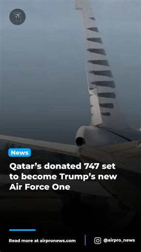 AirPro News on Instagram: "The U.S. Air Force is preparing a Boeing 747-8, donated by Qatar, to serve as the primary transport for President Trump, potentially entering service by summer 2026. This aircraft, originally used by the Qatari royal family, is undergoing refurbishment at L3Harris Technologies in Texas to add necessary security and communication upgrades. The retrofit is estimated to cost less than $400 million according to Air Force Secretary Troy Meink, with funding redirected from t