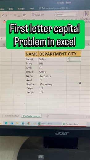 Excel first letter capital problem solution