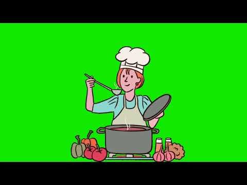 cooking food animated cartoon green screen video for youtubers copyright free to use