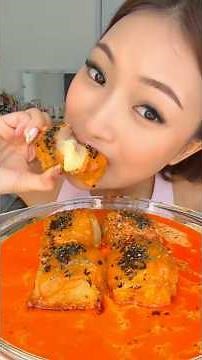 Viral Mukbang Dimsum with cheese milk sauce 🥳✨ #mukbang #dimsum #eating