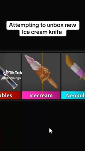 UNBOXING ICE CREAM KNIFE but the game HATES me #mm2 #roblox