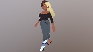 Yvonne Rough Draft Walk Cycle - 3D model by amandalafrenais