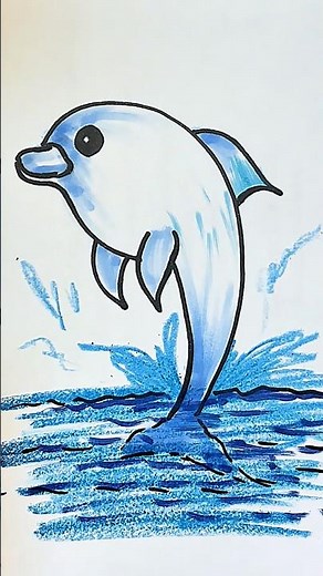 How to draw dolphin step by step #cutedrawing #easydrawing #tutorial #dolphin #quickdrawing