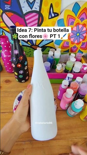 Botellas de vidrio pintadas 🖌️ #pinturaacrilica #pintadoamano