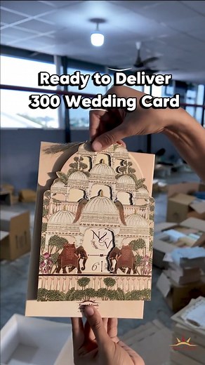 15K views · 277 reactions | Another happy moment at King of Cards! A customer just ordered 300 beautiful wedding cards for their big day ✨ SKU Code - KFR16120 [Wedding cards, bulk wedding order, Premium Wedding Card, BTS, 300 wedding cards, wedding invitations, Indian weddings, invitation card, customer order, Behind the scene, Marriage cards] | King of Cards - India's No. 1 Wedding Invitation Portal | Facebook