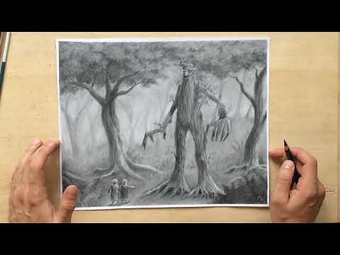 Treebeard Charcoal Pencil Drawing - The Lord of the Rings