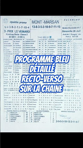 Programme quinte bleu Quinté Quarté Tiercé du jour 26 Juillet 2026 Mont-de-Marsan #quinté #pmu