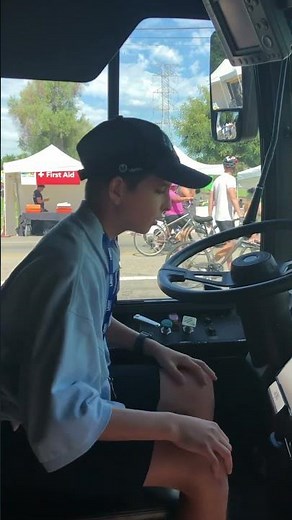 Metro bus sitting in drivers seat