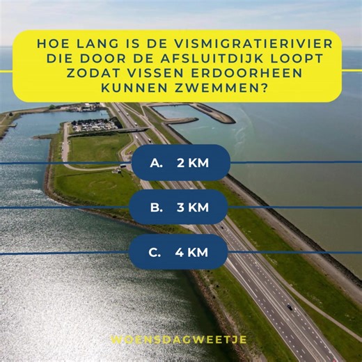 1.9K views · 27 reactions | De Afsluitdijk is één van de bekendste waterkeringen van ons land. De dam is niet alleen belangrijk op het gebied van bescherming. Het speelt ook een belangrijke rol op economisch en ecologisch gebied. Test wat jij weet over dit icoon met ons #Woensdagweetje.  Ivo Francken | Rijkswaterstaat | Facebook