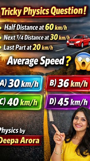 Average Speed Trick 😱 Only 1% Can Solve This! | Physics by Deepa Arora