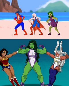 She Hulk Vs She Superwomen Vs She Spiderman The She Superheroes Battle #shehulk #superhero | Toons Forever