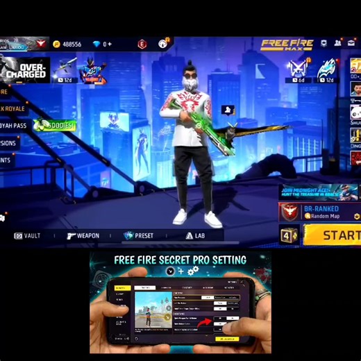 Free Fire Pro Setting [ Secret ] Sensitivity Fire Button Size | New Headshot Setting~ | Zihuff
