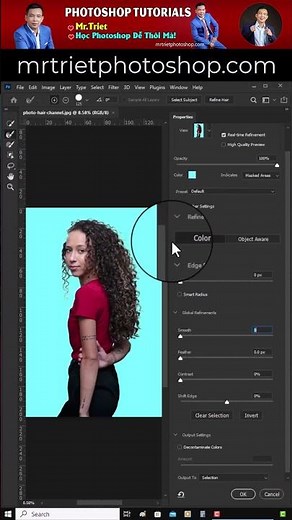 Cách Lấy Vùng Chọn Đối Tượng Tách Tóc Nhanh Trong Photoshop #Shorts