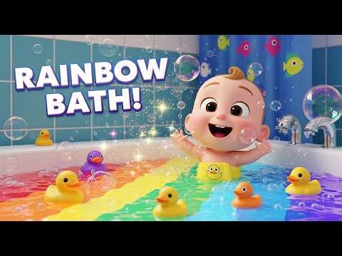 Splish Splash Rainbow Bath Song | Fun Bath Time Nursery Rhymes for Kids & Toddlers