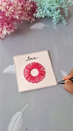 DIY thread art 🩷✨️ | gift card ideas | #neha_art76 #threadart #artwork #ytshorts