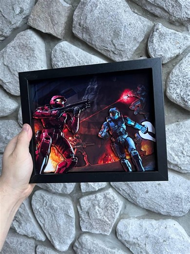 Red Vs Blue Shadow Box 8"x10" | Handmade Video Game Art! - Etsy Canada