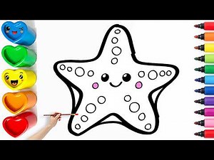 ⭐🌊Drawing and Coloring a Cute Starfish | Easy Step By Step Tutorial for Beginners #182