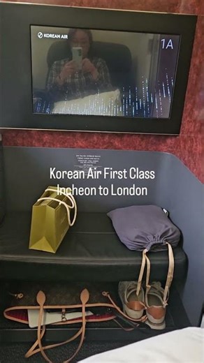Korean air first class ICN to LDN #koreanair #firstclaas #londonlife