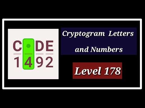 Cryptogram Level 178 Letters and Numbers