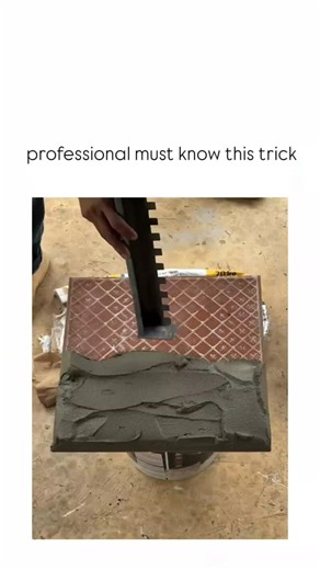 GlobalTrend_hubb on Instagram: "The post shares a 24-second video tutorial on creating a DIY notched trowel by sawing grooves into scrap wood, then using it to spread tile mortar evenly for better adhesion and reduced waste in tiling projects. Posted as a humorous response to a user's boredom plea, it quickly amassed 1.4 million views and 800+ likes, showcasing the appeal of quick, practical construction hacks on social media. Viewer reactions in Indonesian highlight its "simplicity" and "coolne