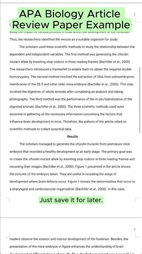APA Biology Article Review Paper Example