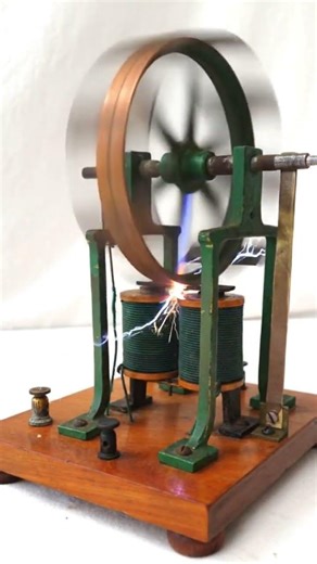 An antique Froment electric motor, also known as a "mouse mill" motor or Revolving Armature Engine