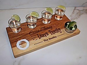 Personalized Tequila Tasting Flight Board: Engraved Shot Serving Tray - Etsy