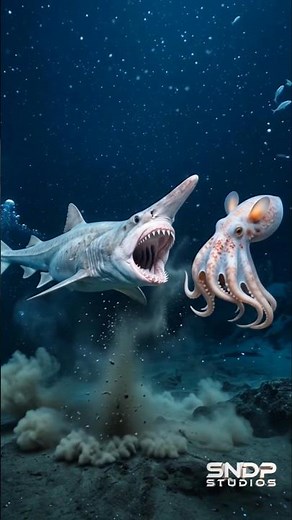 "Giant Goblin Shark Hunts Dumbo Octopus in Total Darkness | Deep Ocean Documentary" #Abyssalocean