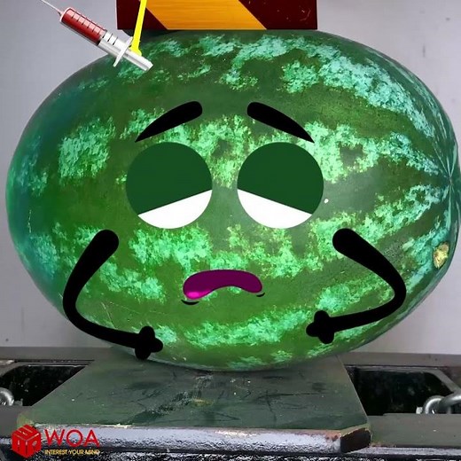 EXPERIMENT HYDRAULIC PRESS 100 TON vs WATERMELON #shorts