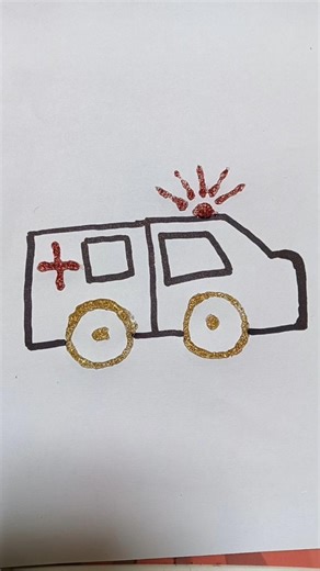 DIY ambulance drawing ideas for kids #ytshorts #shorts #viralshort #kidsvideo #art #shortfeed