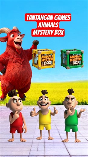 Hamud Hububu merah kuning Hijau Tantangan Games Animals Misteri box #kartun