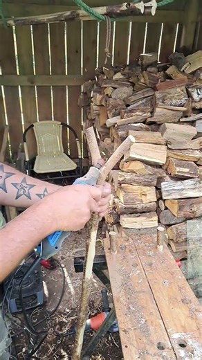Hiking stick power crafting. Folklore Hiking Sticks. Keeping you on the trail !
