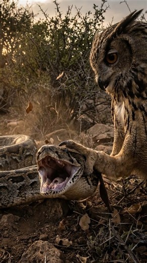 Eagle Owl vs Python: Talons of the Night Conquer Giant Serpent #EagleOwl #Python #OwlVsPython #Wildlife | Wild Paws