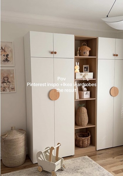 This wardrobe is a statement piece in our daughters bedroom, I just love it 😍 #ikea #ikeahack #ikeafinds #wardrobe #kidsbedroom #nursery #nurserydecor #baby #decoration #homedecor #diy