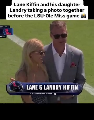 Lane and Landry Kiffin on the field together before Ole Miss takes on LSU 🤝