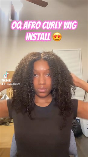 Afro curly Wig Install 😍 #wigs #wiginstall #afrocurlywig #wigtutorial #wiginstallation #trending