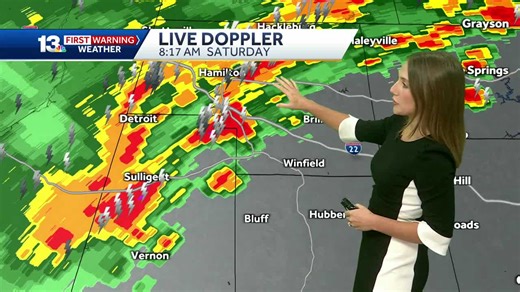 Heavy storms Saturday morning before a cold front brings a drop in humidity to Alabama.