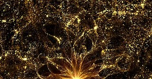 Elegant Golden Particles Flowing Abstract Celebration Background