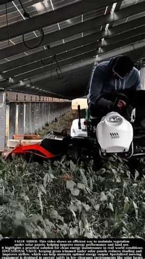 Smart Mowing Under Solar Panels! #shorts