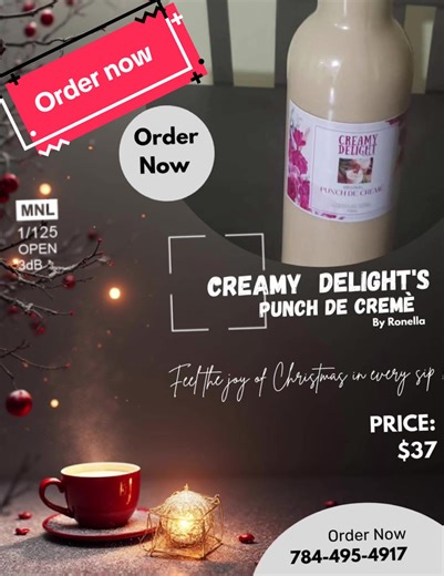 Go support my sister guys Creamy Delights Punch de Crème is back smooth, festive, and ready to turn up the holiday joy! 💃🏽🍶 Perfect for every lime, every laugh, and every “Merry Christmas!” moment. 🥂 Don’t let the season pass you by 📲 Order your bottle today for $37 and sip your way into the holidays! 🎁✨#vincytiktokers🇻🇨🇻🇨🇻🇨