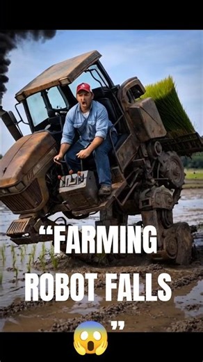 Rice Planting Robot Suddenly Falls While Working 😱 Future Farming Gone Wrong?