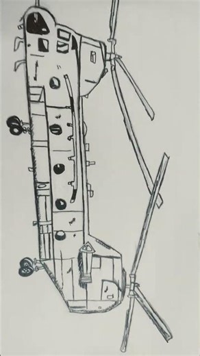 Realistic Helicopter Drawing ✏️ | Tandem Rotor Aircraft Sketch | Easy Pencil Art